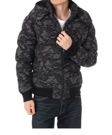 【MEN'S】カモフラニット中綿ブルゾン