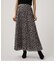LEOPARD PLEATS FLARED SKIRT