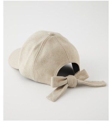 LINEN LIKE BACK RIBBON CAP
