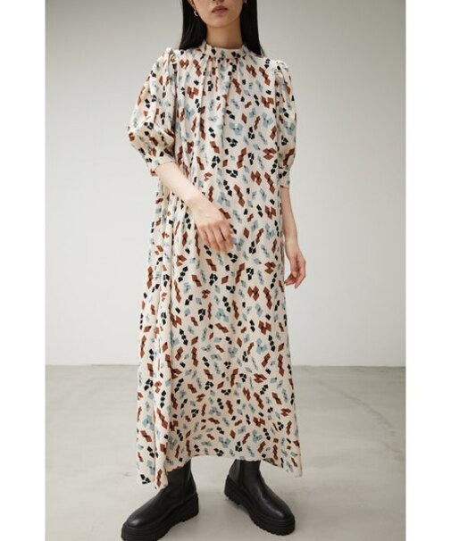 MULTI PATTERN HIGH NECK OP