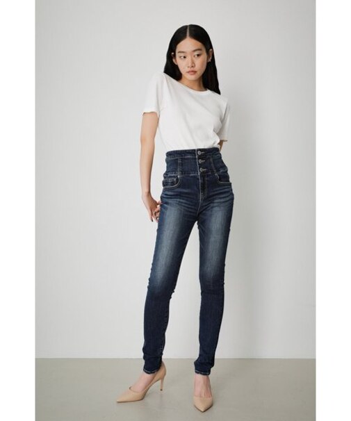 HI-WAIST BUTTON DENIM SKINNYⅡ