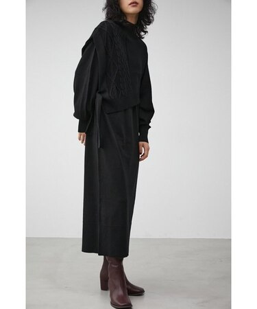 CABLE VEST SET KNIT ONEPIECE