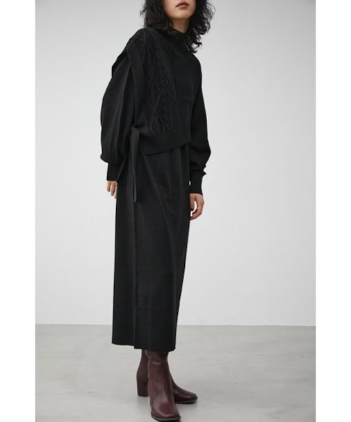 CABLE VEST SET KNIT ONEPIECE