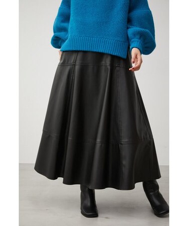 STITCH DESIGN LEATHER SKIRT