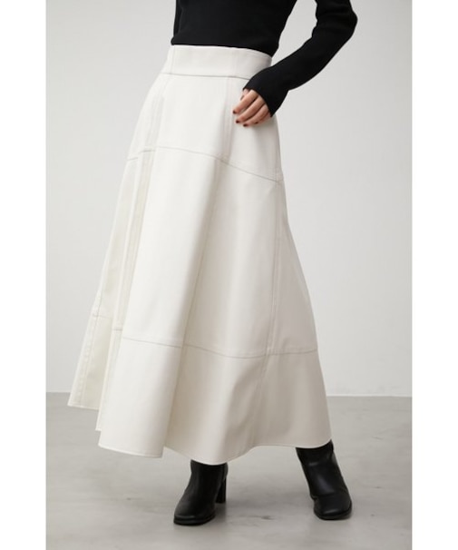 STITCH DESIGN LEATHER SKIRT