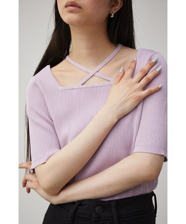 STRING DESIGN KNIT TOPS