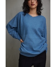 2WAYリブデザインドルマンニットトップス