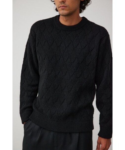 ダイヤ柄ニットプルオーバー