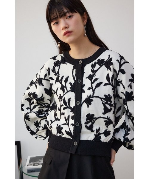 花柄ジャガード2WAYカーディガン｜アズールバイマウジーの通販｜&mall