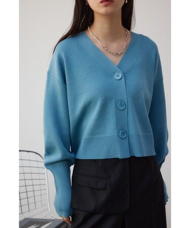 パフスリーブショートカーディガン