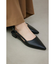 バックオープンローヒールパンプス
