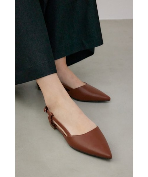 バックオープンローヒールパンプス