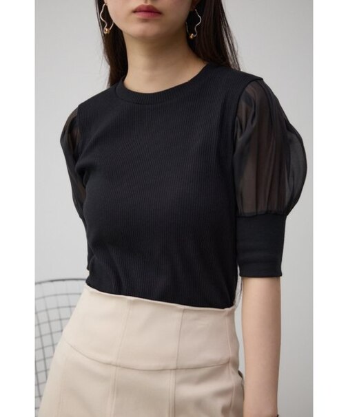 シアースリーブパフトップス