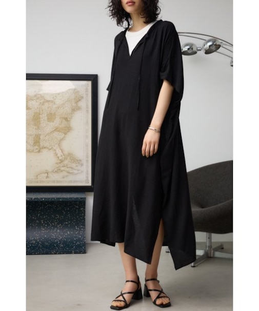 レーヨン・リネン混オーバーワンピース