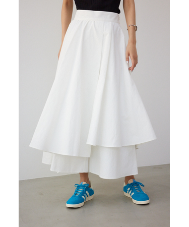 【PLUS】タックワイドドレープパンツ