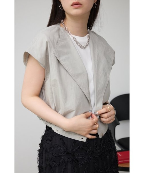 ドロストリングギャザーシャツベスト