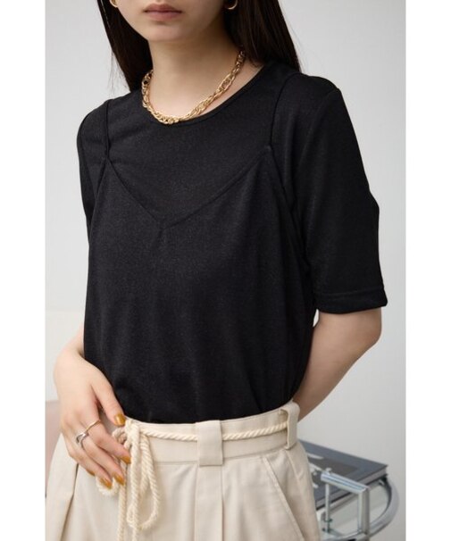 ラメカットビスチェセットトップス