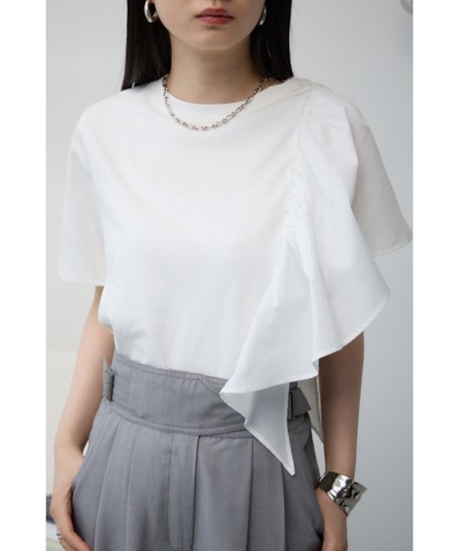 サイドラッフルアシンメトリートップス