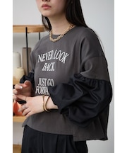 ボリュームスリーブドッキングTシャツ