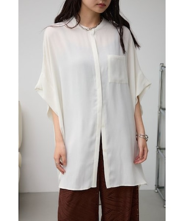 ポンチョ型楊柳シャツ