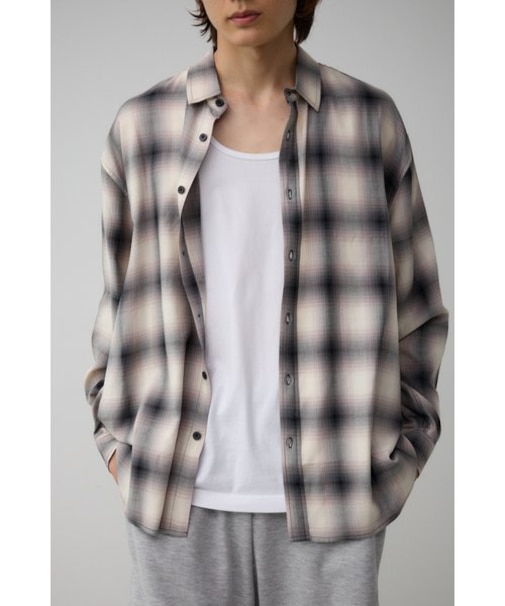 オンブレーチェックシャツ