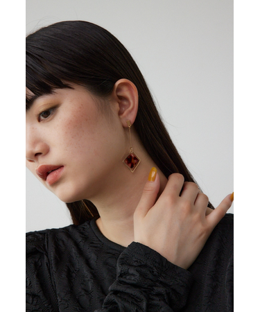 アクリル×メタルアシンメトリーピアス