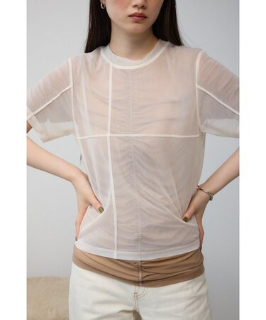 シアーレイヤードギャザートップス