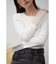 袖シアーフレアニットトップス