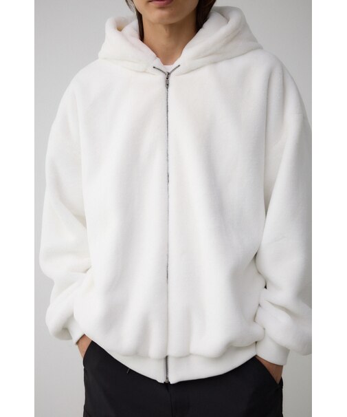 B-HEAT フェイクファーフーディーブルゾン