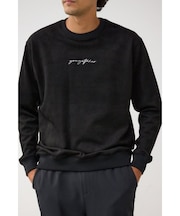 フェイクスウェード刺繍ロゴトップス