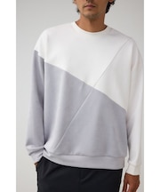 フェイクスウェードパネル切替トップス