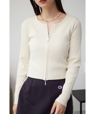 Wジップロングスリーブプルオーバー