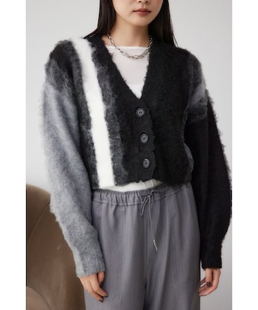 グラデーションシャギーニットカーディガン