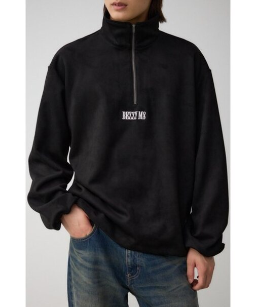 フェイクスウェードハーフジップPO