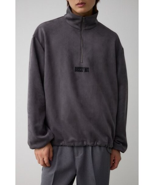 フェイクスウェードハーフジップPO