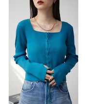 レースアップデザインリブニット