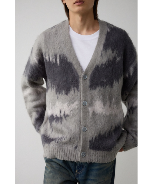 総柄モヘアライクカーディガン