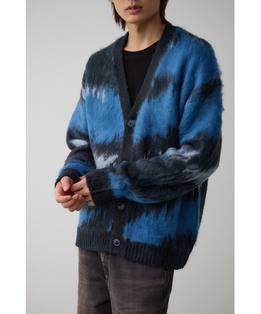 総柄モヘアライクカーディガン