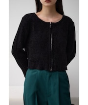 モールヤーンダブルジップカーディガン