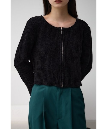 モールヤーンダブルジップカーディガン