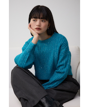 スパンコールニットトップス