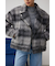 シャギーチェックライダースジャケット