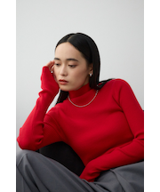 サムホールリブハイネックトップス