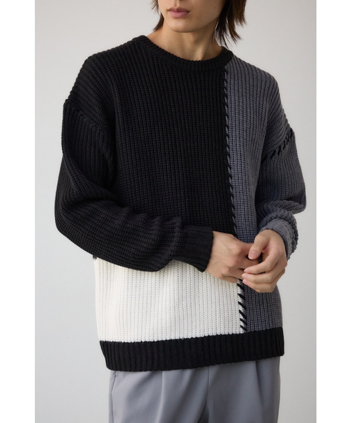 スウィッチングブランケットステッチニット