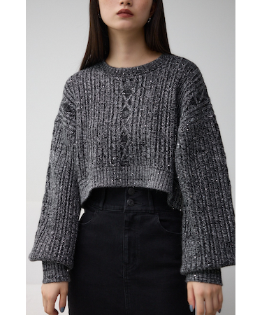 スパンコールニットトップス