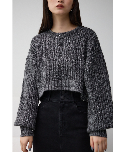 スパンコールニットトップス