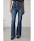 AZUL DENIM ハイウエストボタンフレアデニム