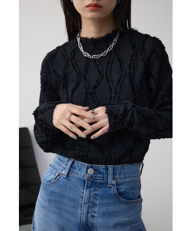 ジャガードカットソートップス