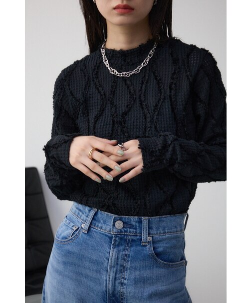 ジャガードカットソートップス