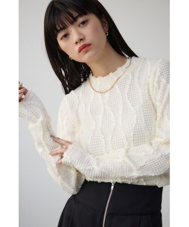 ジャガードカットソートップス